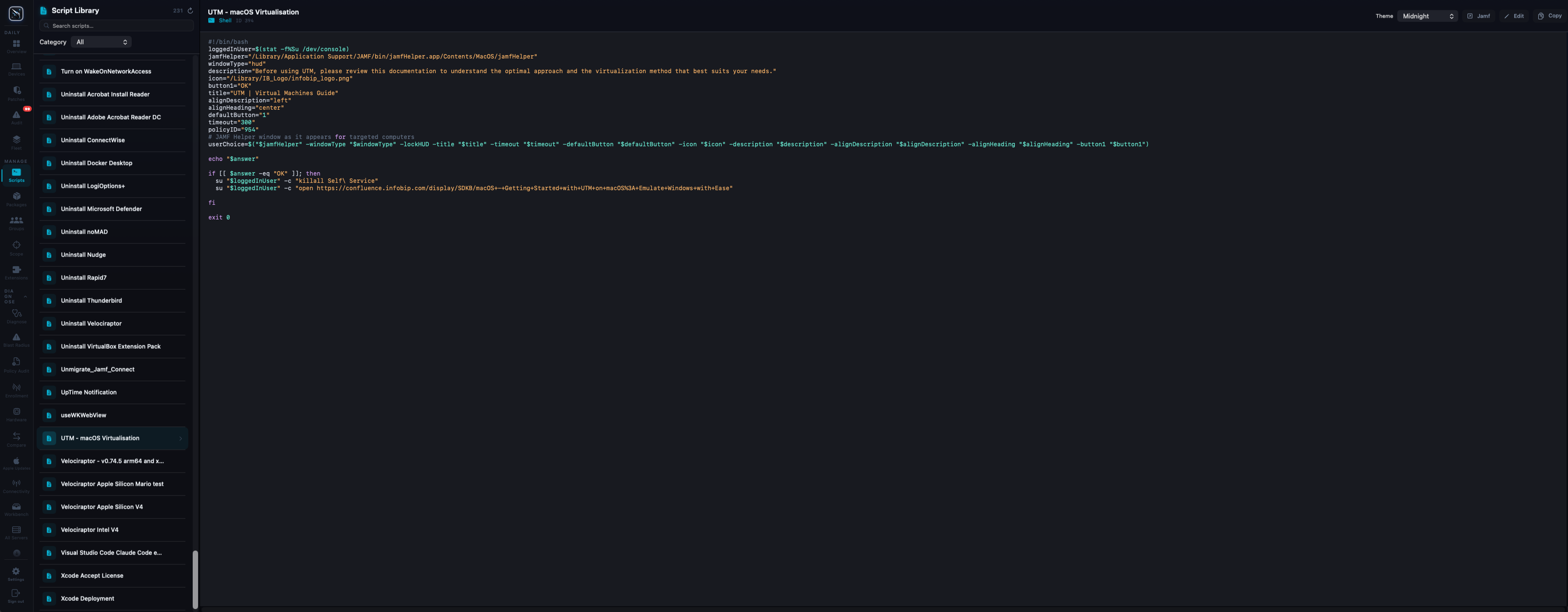 Nexus Script Library with syntax highlighting